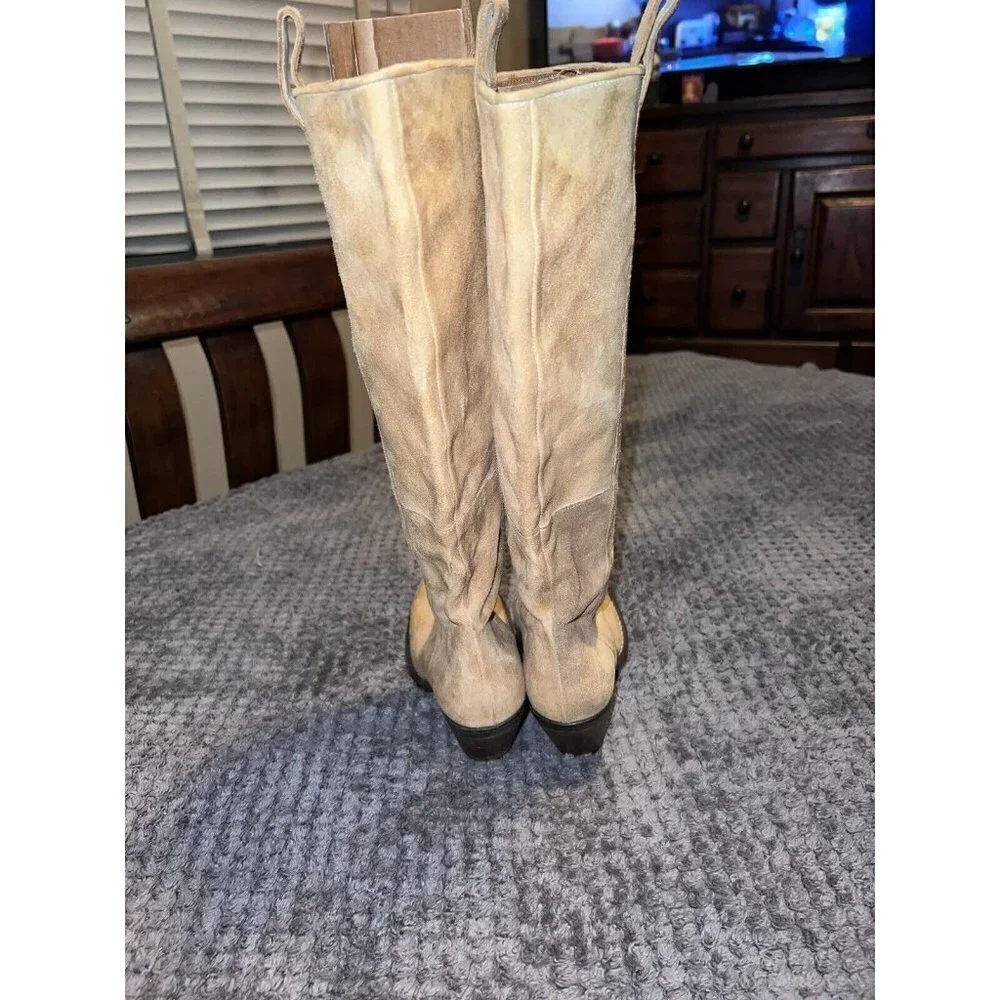 FORNARINA Suede Honey Cowgirl Style High Heel Boots Md in Italy Sz 36 - Picture 7 of 16